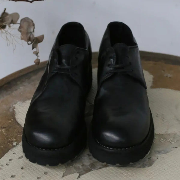 Guidi 792V classic derby long lace-up shoes Italian handmade GD-792V-HEI black
